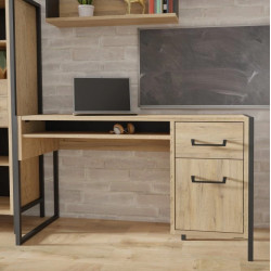 Biurko Oriental Tree 1D1S Dąb Bartex / czarny Forte