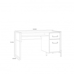 Biurko Oriental Tree 1D1S Dąb Bartex / czarny Forte