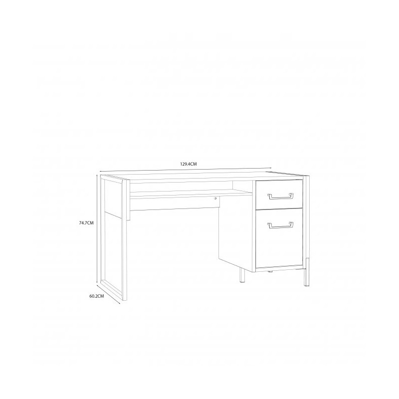 Biurko Oriental Tree 1D1S Dąb Bartex / czarny Forte