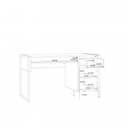 Biurko Oriental Tree 1D1S Dąb Bartex / czarny Forte