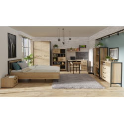 Biurko Oriental Tree 1D1S Dąb Bartex / czarny Forte