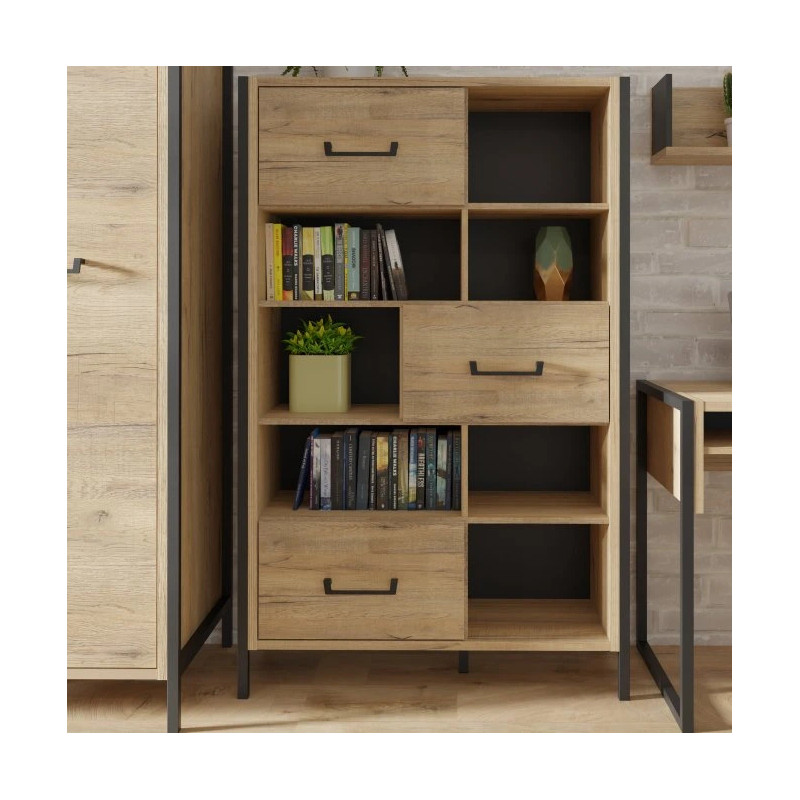 Regał Oriental Tree HUDR424 Dąb Bartex / czarny Forte
