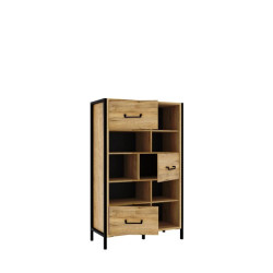Regał Oriental Tree HUDR424 Dąb Bartex / czarny Forte