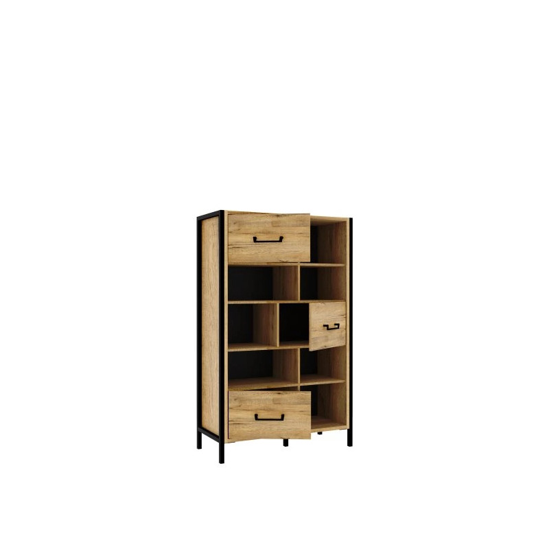 Regał Oriental Tree HUDR424 Dąb Bartex / czarny Forte