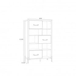 Regał Oriental Tree HUDR424 Dąb Bartex / czarny Forte