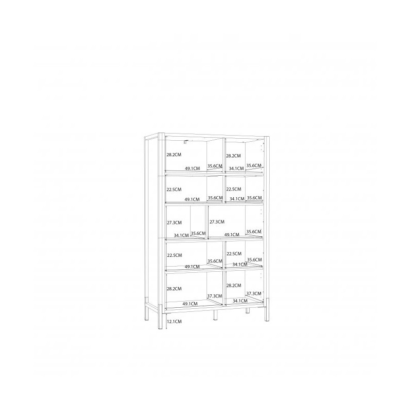 Regał Oriental Tree HUDR424 Dąb Bartex / czarny Forte