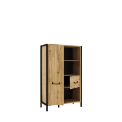 Regał Oriental Tree HUDR422R Dąb Bartex / czarny Forte