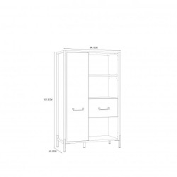 Regał Oriental Tree HUDR422R Dąb Bartex / czarny Forte