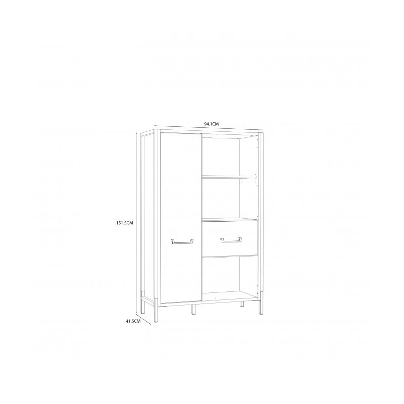 Regał Oriental Tree HUDR422R Dąb Bartex / czarny Forte