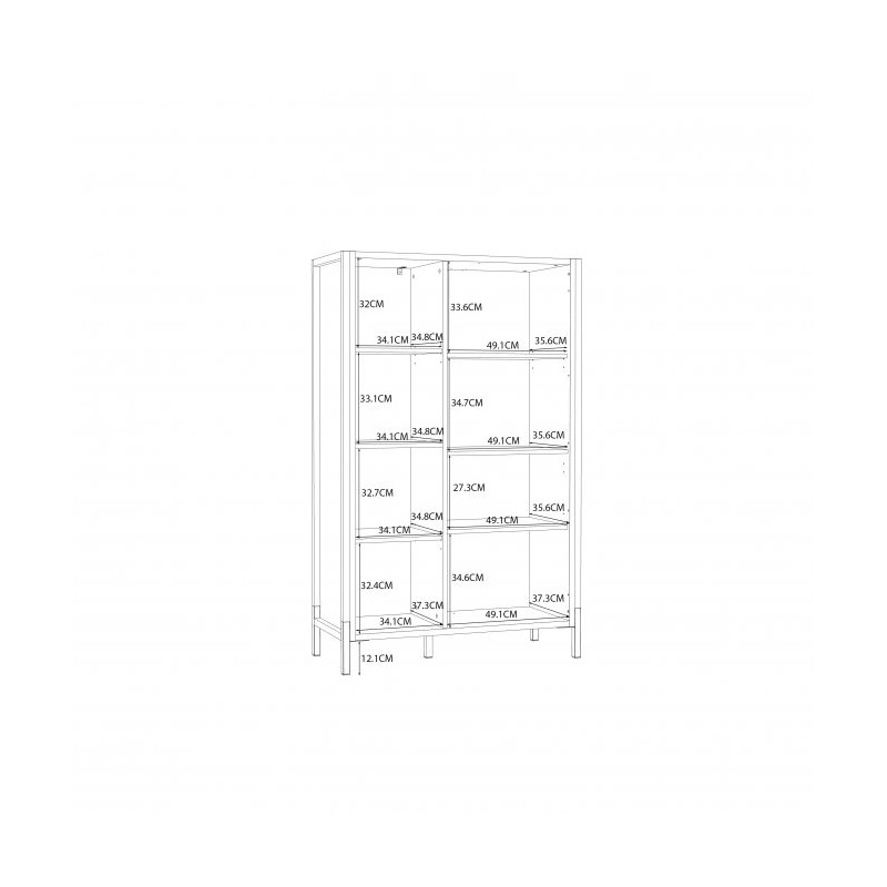 Regał Oriental Tree HUDR422R Dąb Bartex / czarny Forte