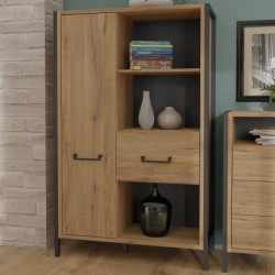 Regał Oriental Tree HUDR422R Dąb Bartex / czarny Forte