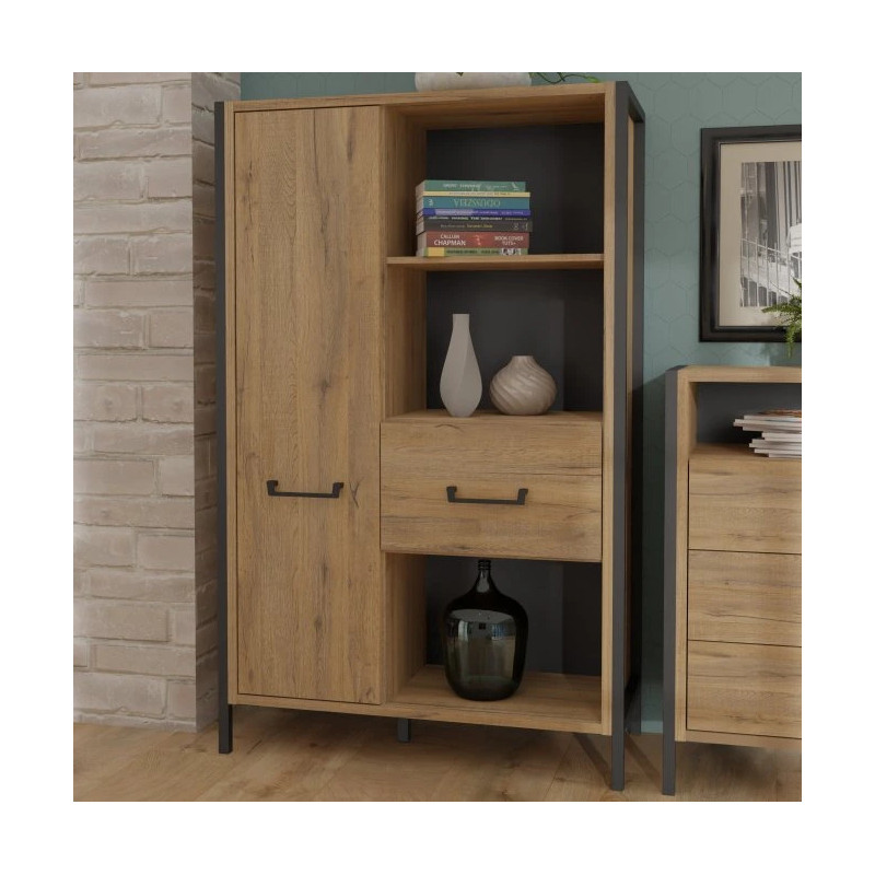 Regał Oriental Tree HUDR422R Dąb Bartex / czarny Forte