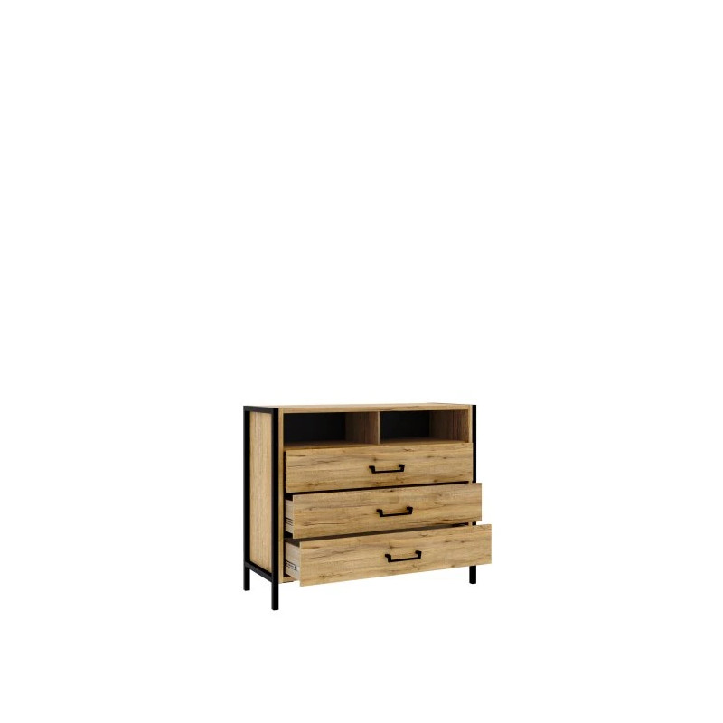 Komoda Oriental Tree HUDK212 Dąb Bartex / czarny Forte