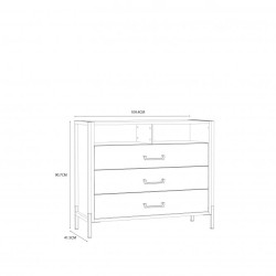 Komoda Oriental Tree HUDK212 Dąb Bartex / czarny Forte