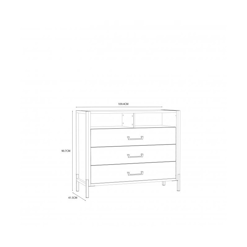 Komoda Oriental Tree HUDK212 Dąb Bartex / czarny Forte