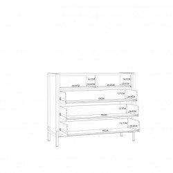Komoda Oriental Tree HUDK212 Dąb Bartex / czarny Forte