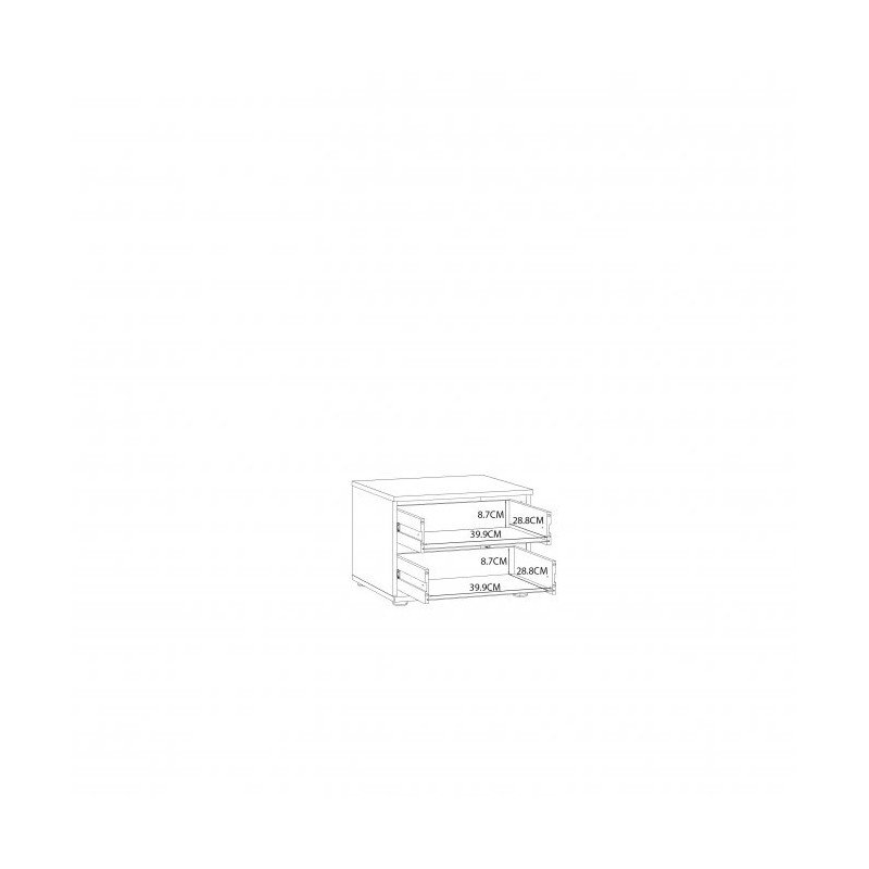 Szafka nocna Oriental Tree 2S Dąb Bartex / czarny Forte