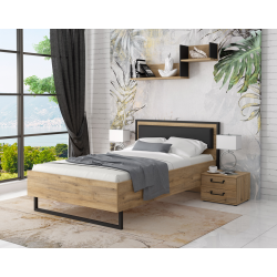Szafka nocna Oriental Tree 2S Dąb Bartex / czarny Forte
