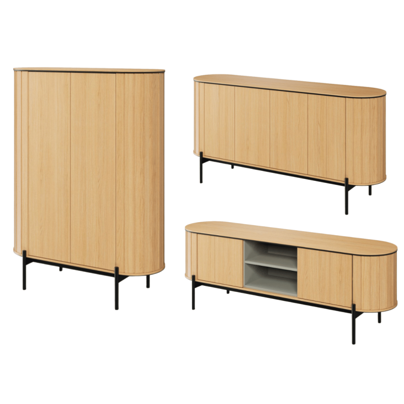 Zestaw Mebli Do Salonu ROTTO 01 Dąb Vincenza / Eukaliptus Zestaw Mebli Do Salonu ROTTO 01 Dąb Vincenza / Eukaliptus