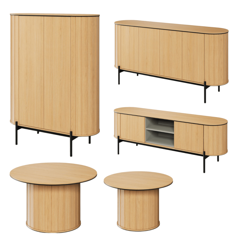 Zestaw Mebli Do Salonu ROTTO Dąb Vincenza / Eukaliptus Zestaw Mebli Do Salonu ROTTO Dąb Vincenza / Eukaliptus