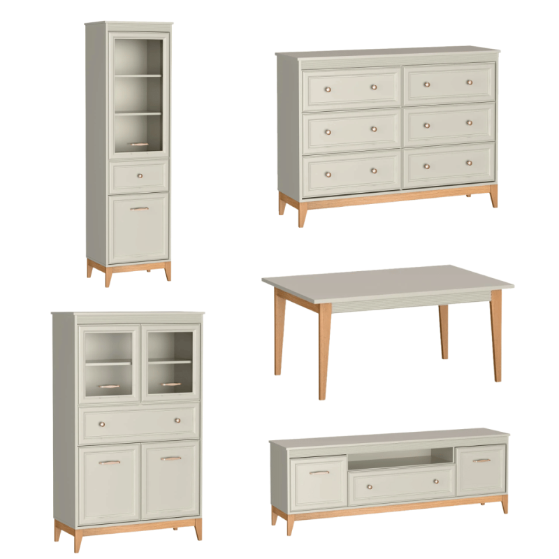 Zestaw Mebli Do Salonu WINDSOR Kaszmirowy Elegancki Zestaw Mebli Do Salonu WINDSOR Kaszmirowy Elegancki