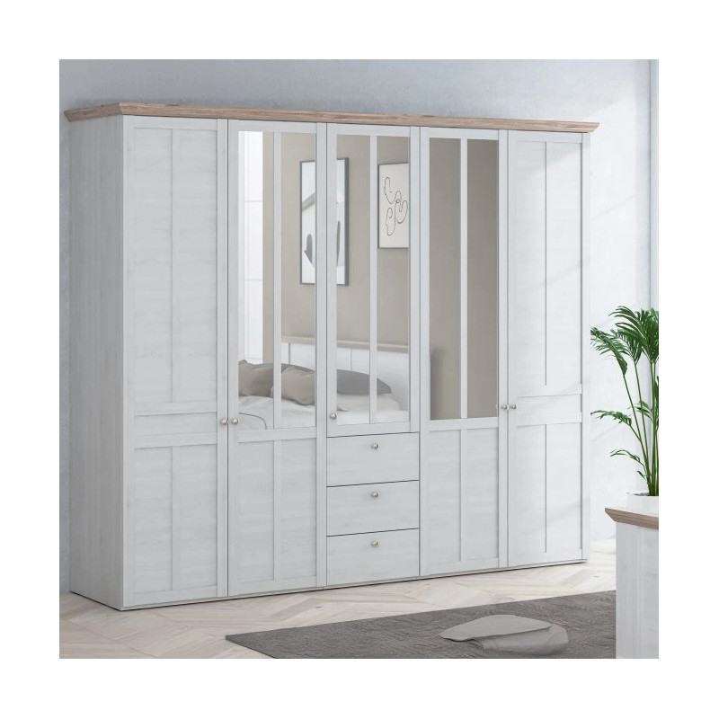 Szafa ubraniowa Illopa TIQS851S Dąb Śnieżny / Dąb Nelson Forte