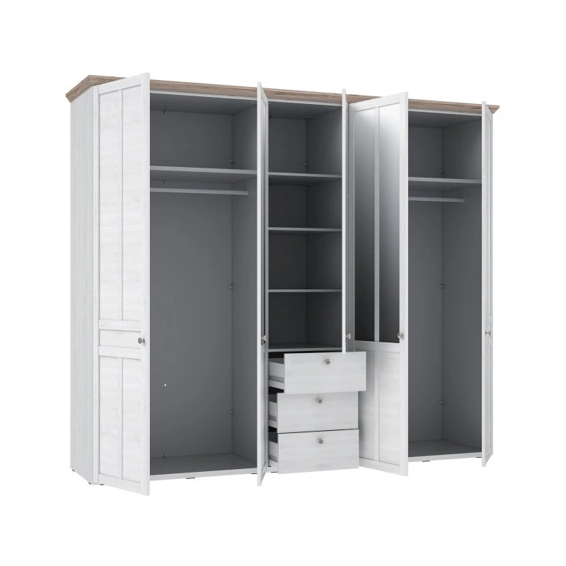 Szafa ubraniowa Illopa TIQS851S Dąb Śnieżny / Dąb Nelson Forte