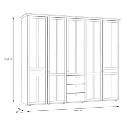 Szafa ubraniowa Illopa TIQS851S Dąb Śnieżny / Dąb Nelson Forte