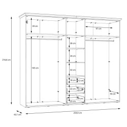 Szafa ubraniowa Illopa TIQS851S Dąb Śnieżny / Dąb Nelson Forte