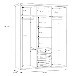 Szafa ubraniowa Illopa TIQS833S1 Dąb Śnieżny / Dąb Nelson Forte