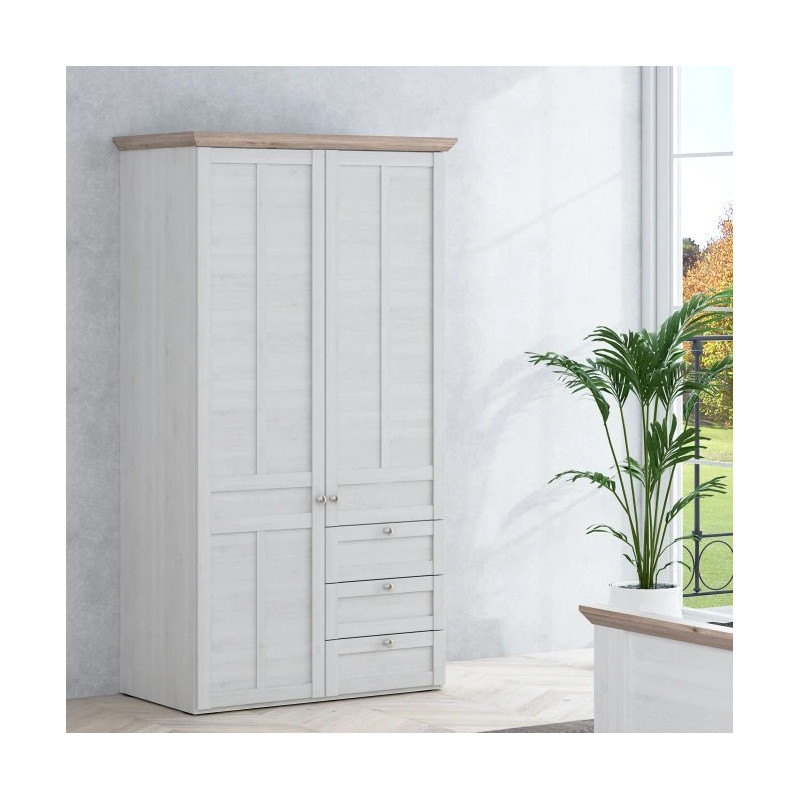Szafa ubraniowa Iloppa TIQS823 Dąb Śnieżny / Dąb Nelson Forte