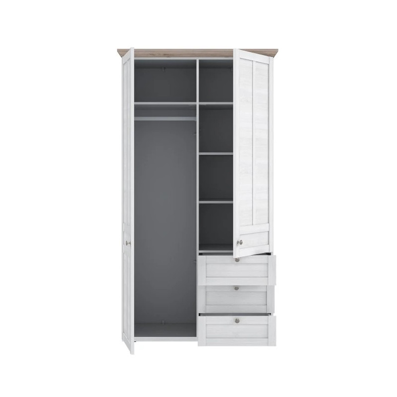 Szafa ubraniowa Iloppa TIQS823 Dąb Śnieżny / Dąb Nelson Forte