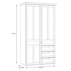 Szafa ubraniowa Iloppa TIQS823 Dąb Śnieżny / Dąb Nelson Forte