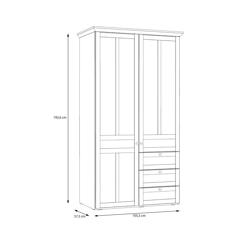 Szafa ubraniowa Iloppa TIQS823 Dąb Śnieżny / Dąb Nelson Forte