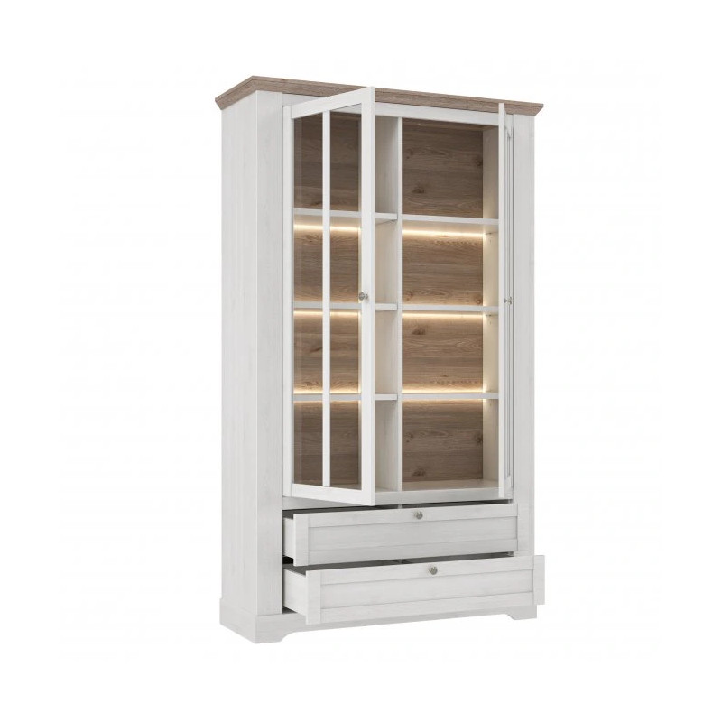 Witryna Iloppa L/P TIQV722B Dąb Śnieżny / Dąb Nelson Forte