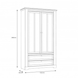 Witryna Iloppa L/P TIQV722B Dąb Śnieżny / Dąb Nelson Forte
