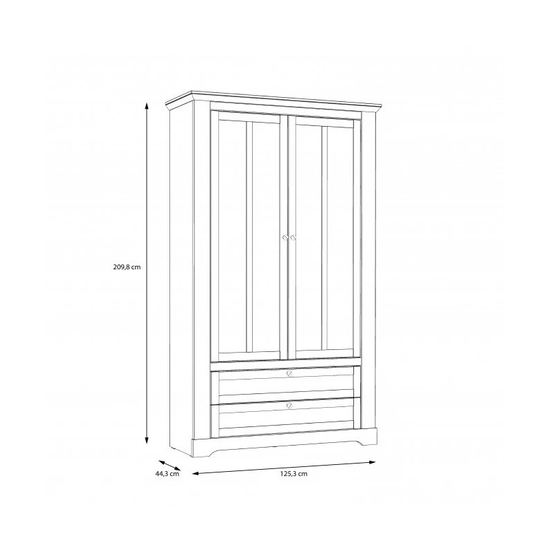 Witryna Iloppa L/P TIQV722B Dąb Śnieżny / Dąb Nelson Forte