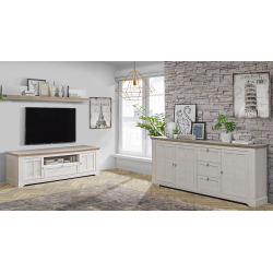 Witryna Iloppa L/P TIQV722B Dąb Śnieżny / Dąb Nelson Forte