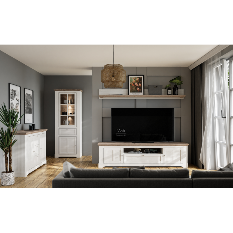 Witryna Iloppa L/P TIQV722B Dąb Śnieżny / Dąb Nelson Forte