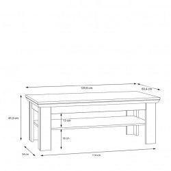 Stolik kawowy Iloppa EPLT501-J99 Dąb śnieżny / Dąb Nelson Forte
