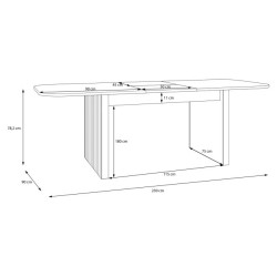 Stół rozkładany Jytana TBLT7128 Dąb Riva Meble Forte Stół rozkładany Jytana TBLT7128 Dąb Riva Meble Forte