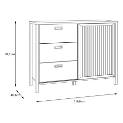 Komoda z lamelami Jytana JTNK221R-D129 Dąb Riva Meble Forte