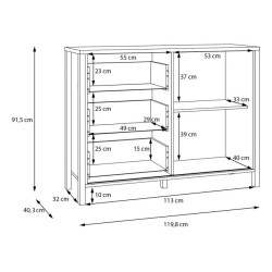 Komoda z lamelami Jytana JTNK221R-D129 Dąb Riva Meble Forte