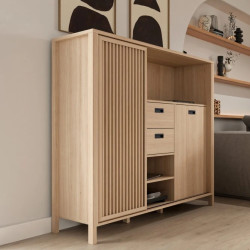 Szafka z lamelami Jytana JTNR333L Dąb Riva Meble Forte Szafka z lamelami Jytana JTNR333L Dąb Riva Meble Forte