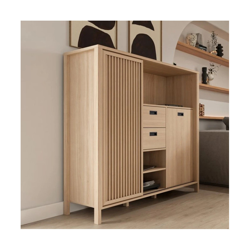 Szafka z lamelami Jytana JTNR333L Dąb Riva Meble Forte