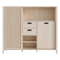 Szafka z lamelami Jytana JTNR333L Dąb Riva Meble Forte Szafka z lamelami Jytana JTNR333L Dąb Riva Meble Forte