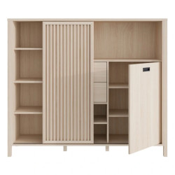 Szafka z lamelami Jytana JTNR333L Dąb Riva Meble Forte Szafka z lamelami Jytana JTNR333L Dąb Riva Meble Forte