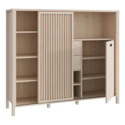 Szafka z lamelami Jytana JTNR333L Dąb Riva Meble Forte Szafka z lamelami Jytana JTNR333L Dąb Riva Meble Forte