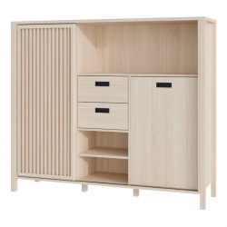 Szafka z lamelami Jytana JTNR333L Dąb Riva Meble Forte Szafka z lamelami Jytana JTNR333L Dąb Riva Meble Forte