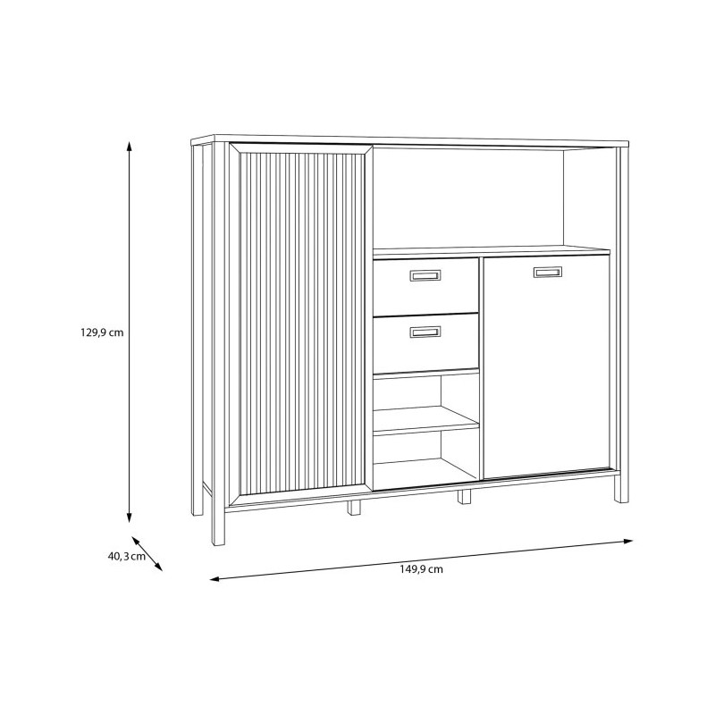 Szafka z lamelami Jytana JTNR333L Dąb Riva Meble Forte